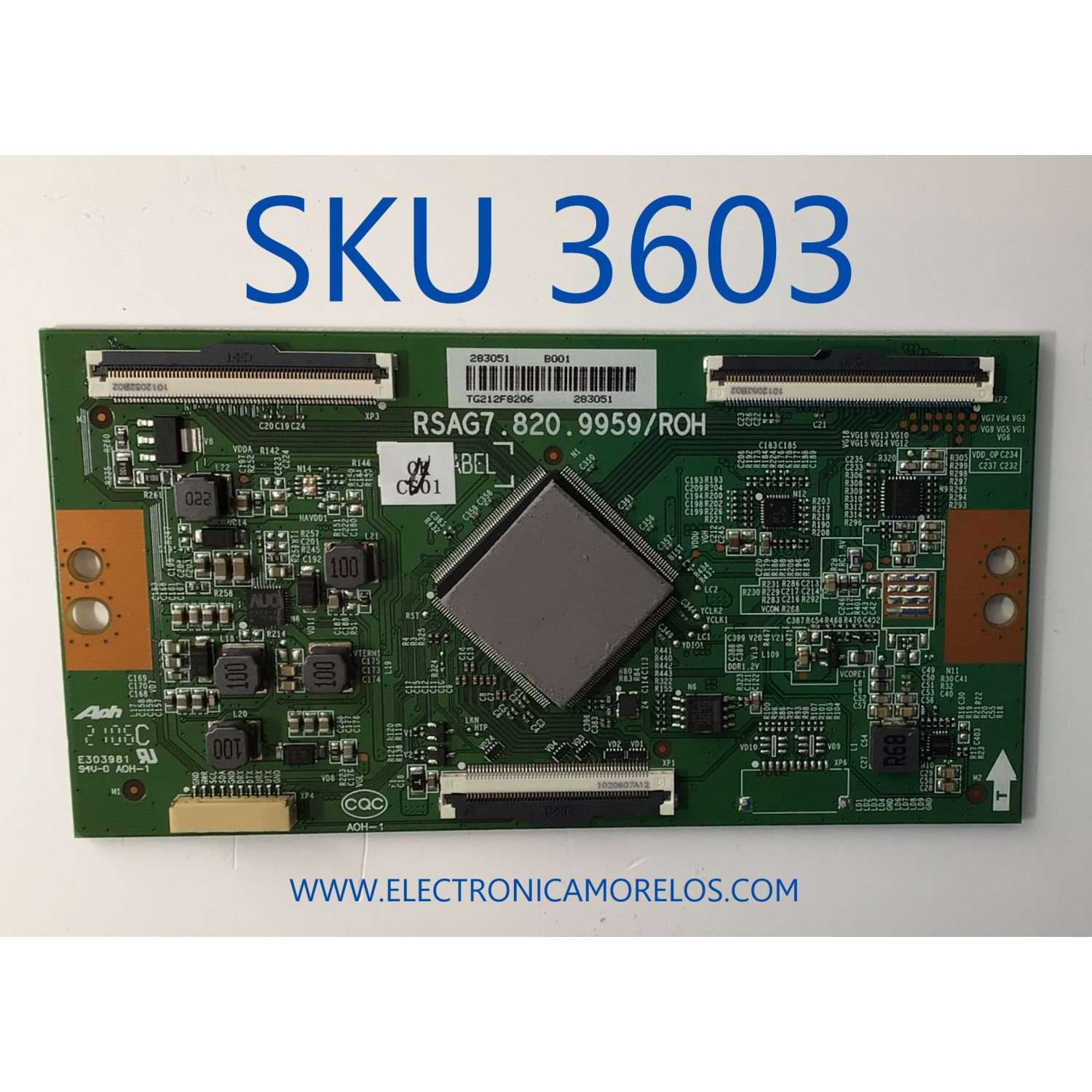 T-CON PARA TV TOSHIBA / NUMERO DE PARTE 283051 / RSAG7.820.9959/ROH / PANEL'S HD750Y1U71-TAL2K2\S0\GM\ROH / HD750Y1U71-TAL2K2\S0\GM\CKD3A\ROH / DISPLAY HV750QUB-F90 / MODELOS 75C350KU 75C350U / 75A6G